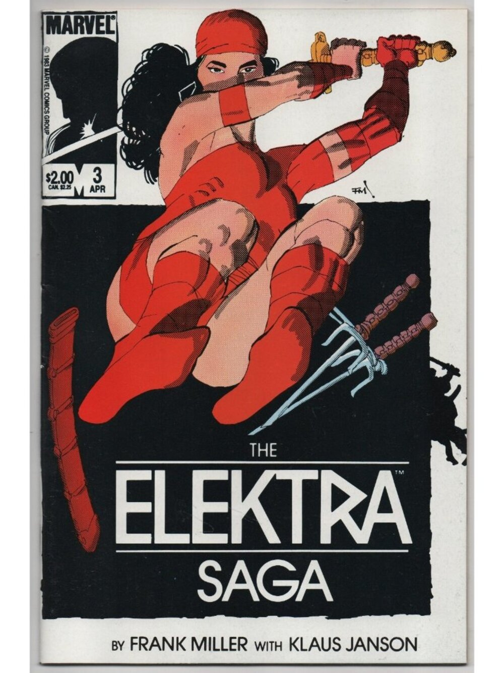 Elektra Saga 3 Marvel Comics 1984 VF- 7.5 Frank Miller Daredevil